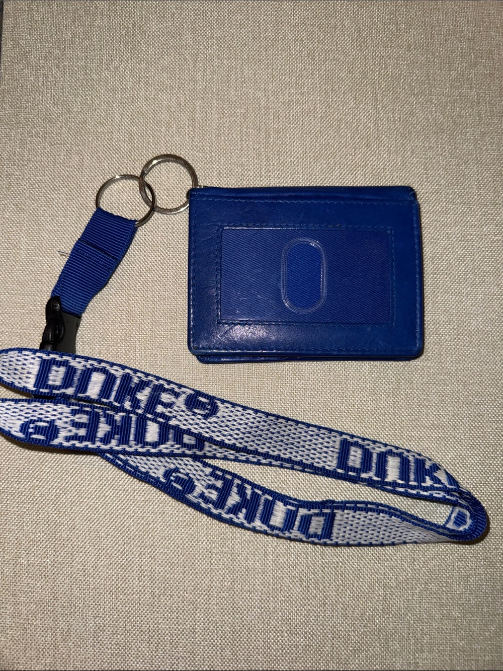 Sleek Blue Card Holder with Branded Lanyard